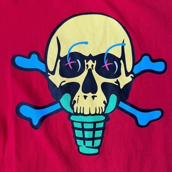 Ice Cream BBC Red Skull Cone Graphic T Shirt Size Large Streetwear Pharrell Nigo - Picture 2 of 9